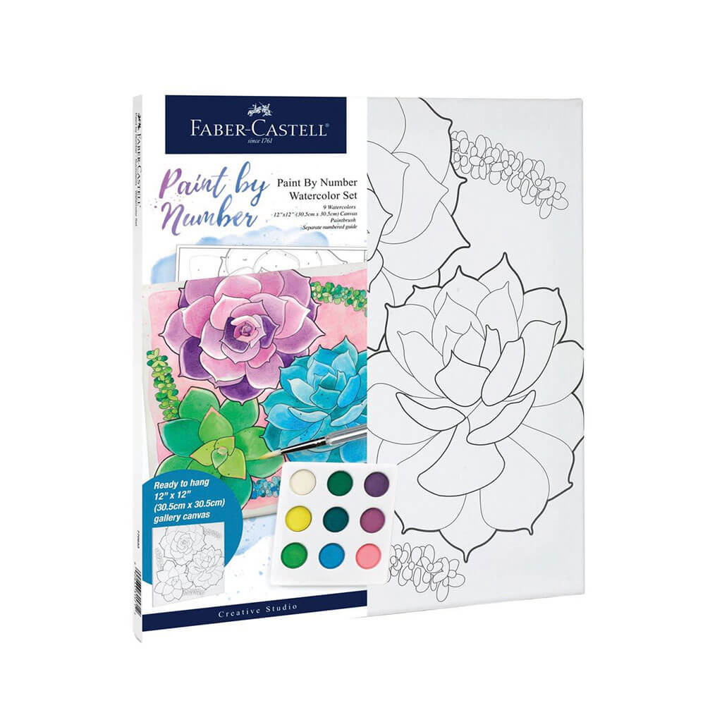 Paint By Number Watercolor Succulents