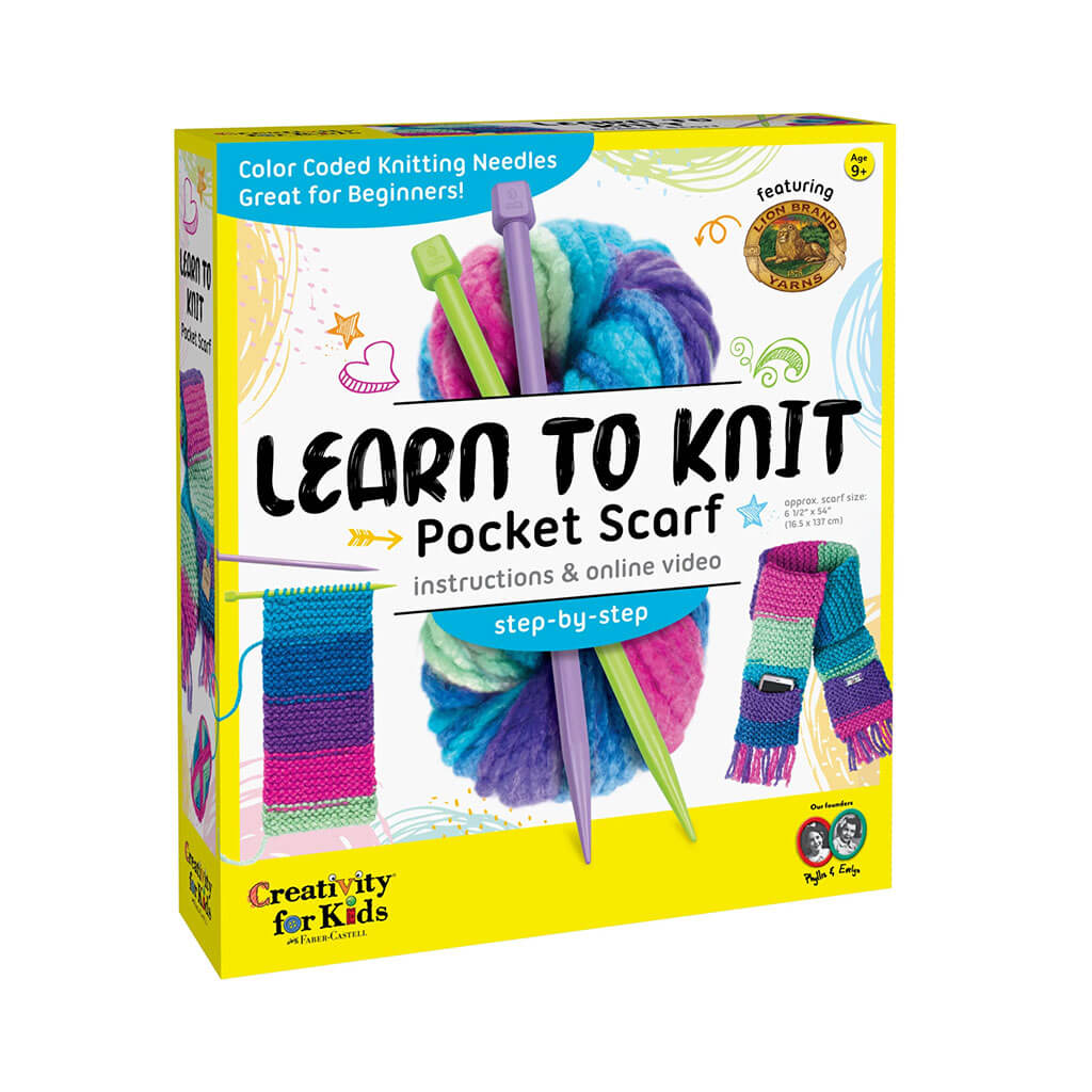 Learn to Knit Pocket Scarf