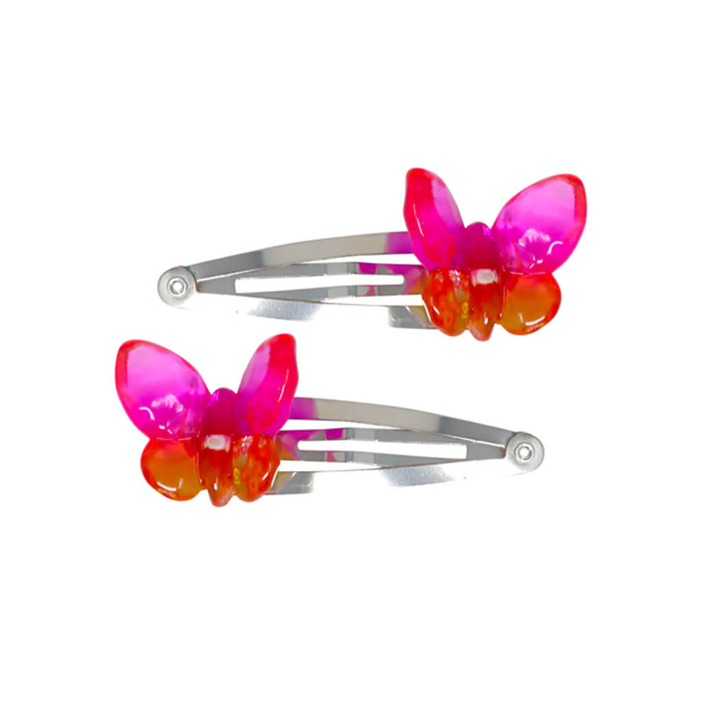 Rainbow Butterfly Charm Hairclips