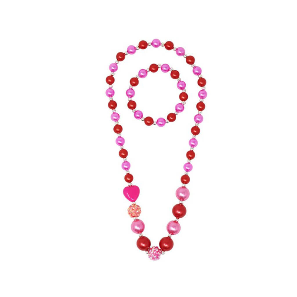 Be My Valentine Necklace & Bracelet - Red