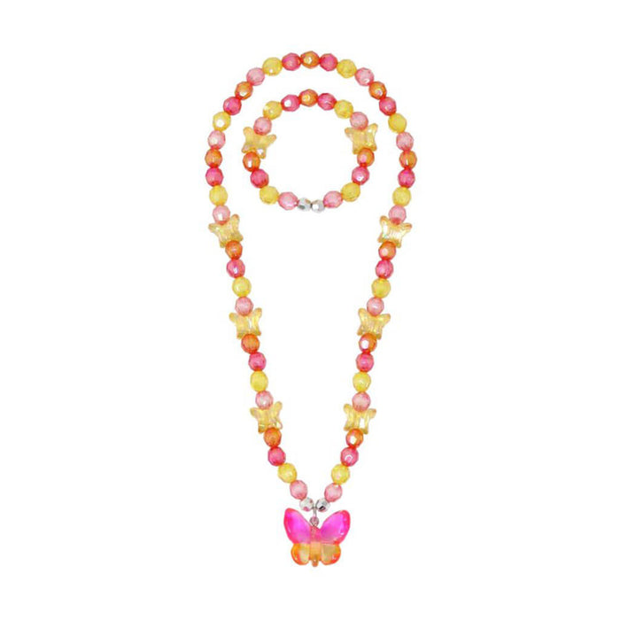 Rainbow Butterfly Necklace & Bracelet Set