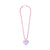 Rhinestone Heart Ballchain Necklace - Pink