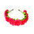 Red Rose Flower Headband, Pink