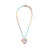 Rhinestone Heart Ballchain Necklace - Pink