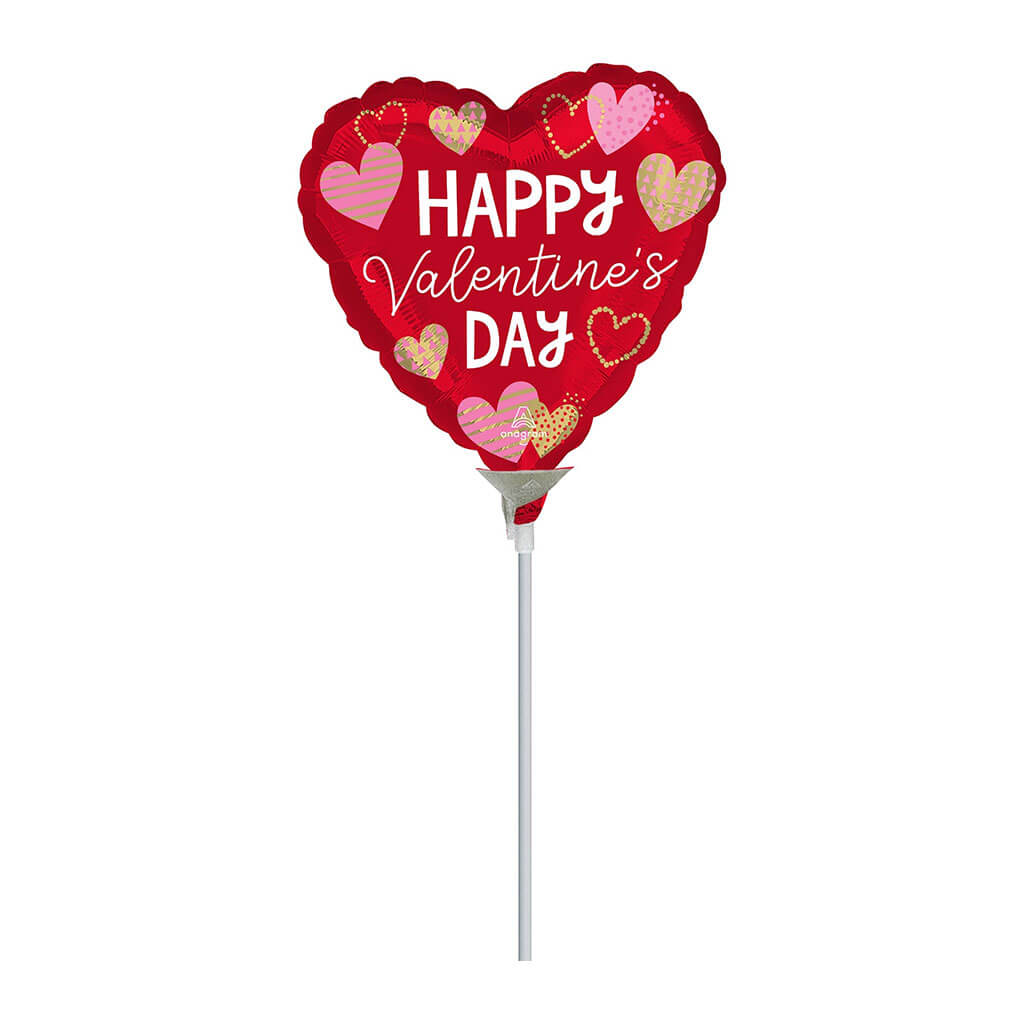 Happy Valentines Day Mini Foil Balloon, 9in