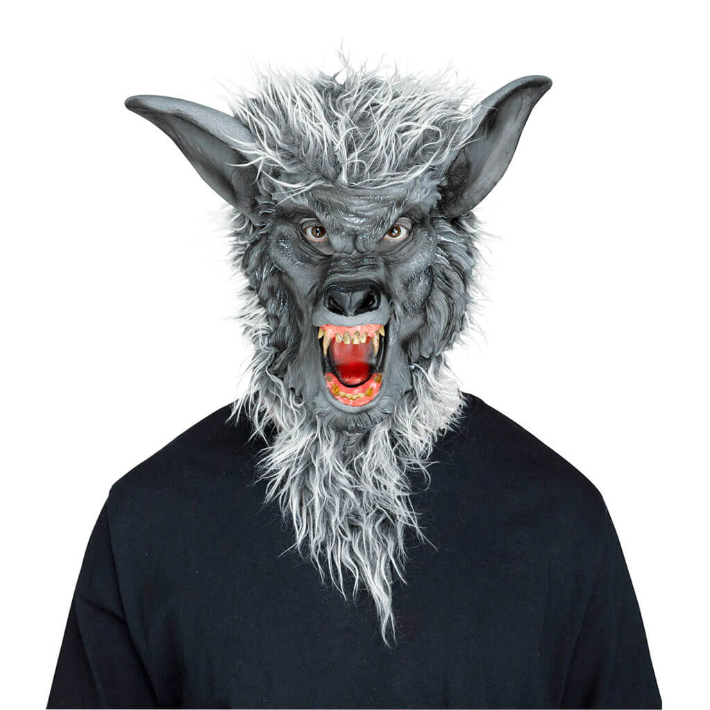 Gray Werewolf Mask with Teeth