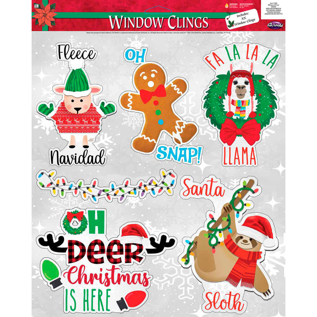 Holly-Day Window Cling, Animals
