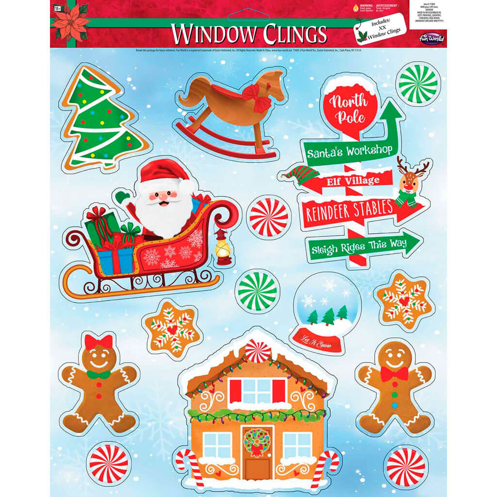 Holly-Day Window Cling, North Pole