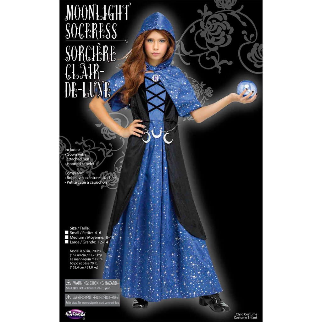 Moonlight Sorceress Child Costume 8 to 10, Medium