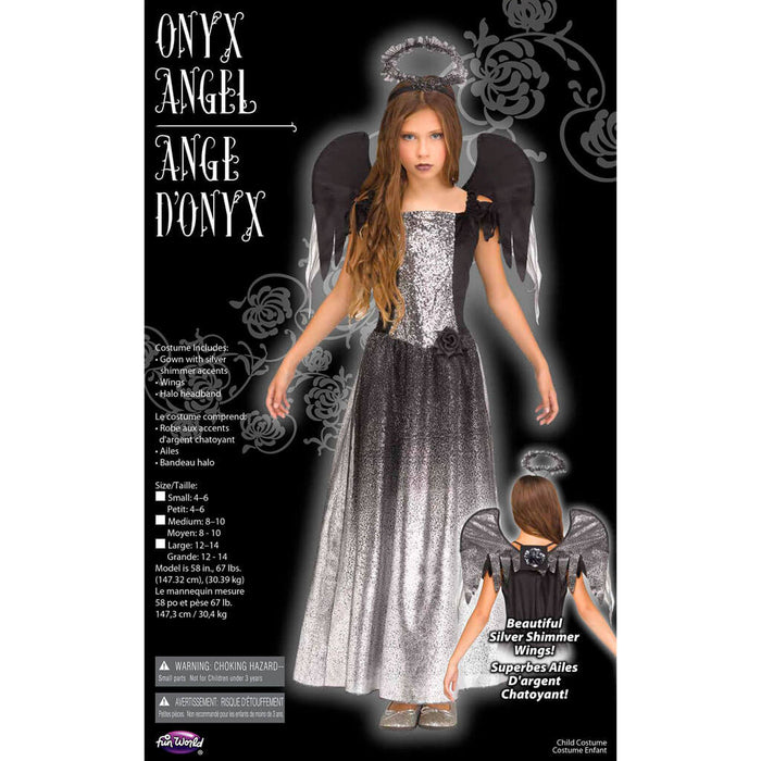 Onyx Angel Child Costume 8 to 10, Medium