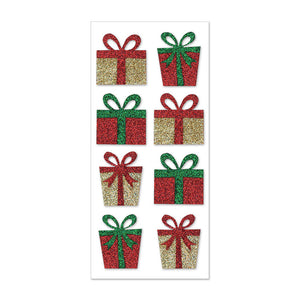 Holiday Stickers:  3D Glitter Icons Seasonal Icons, 3inx6.4in