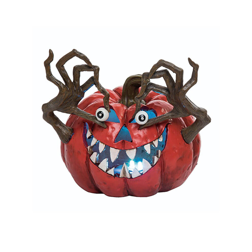 Resin Light Up Jack-O-Lantern, Red