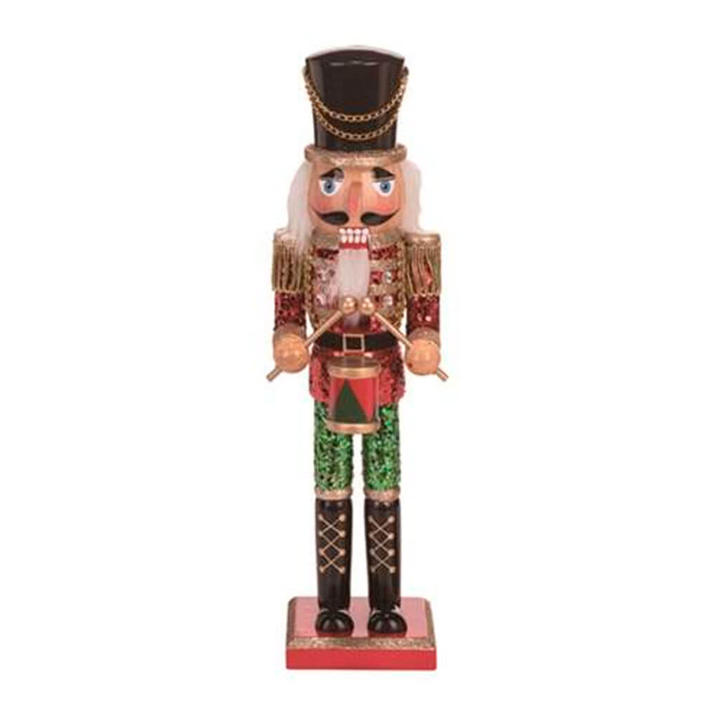 Wood Glitz Nutcracker Drummer