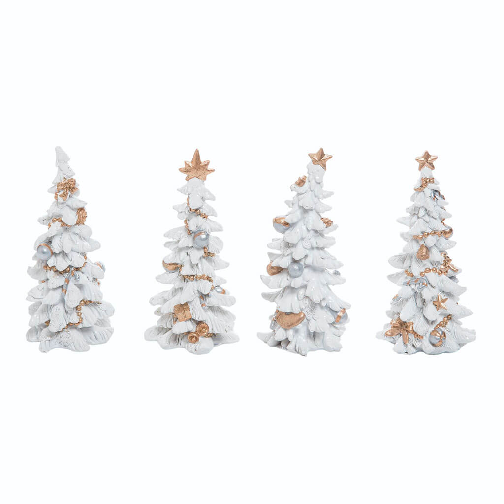 Resin Elegant Holiday Tree Fig Assorted 4