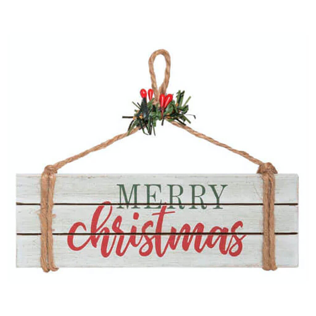 Wooden Slatted Holiday Ornament Merry Christmas