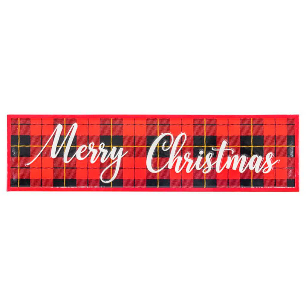 Plaid Gift Merry Christmas Sign
