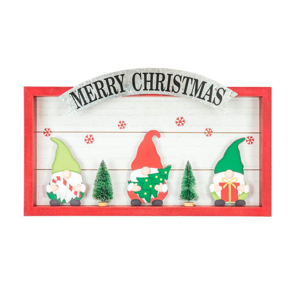 Merry Christmas Tree Gnome Sign