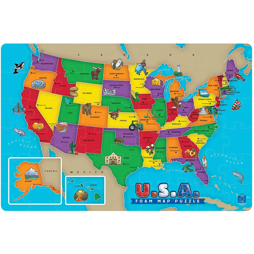 U.S.A. Foam Map Puzzle