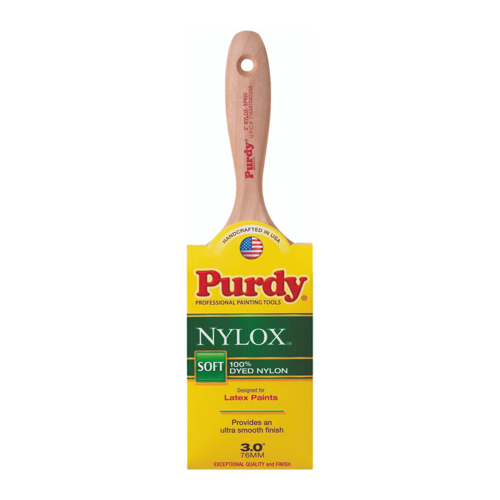 Purdy Nylox Sprig 380230 Trim Brush, Nylon Bristle, Beaver Tail Handle