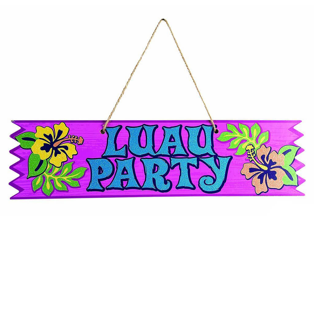 Luau Party Plaque, 15in x 4in