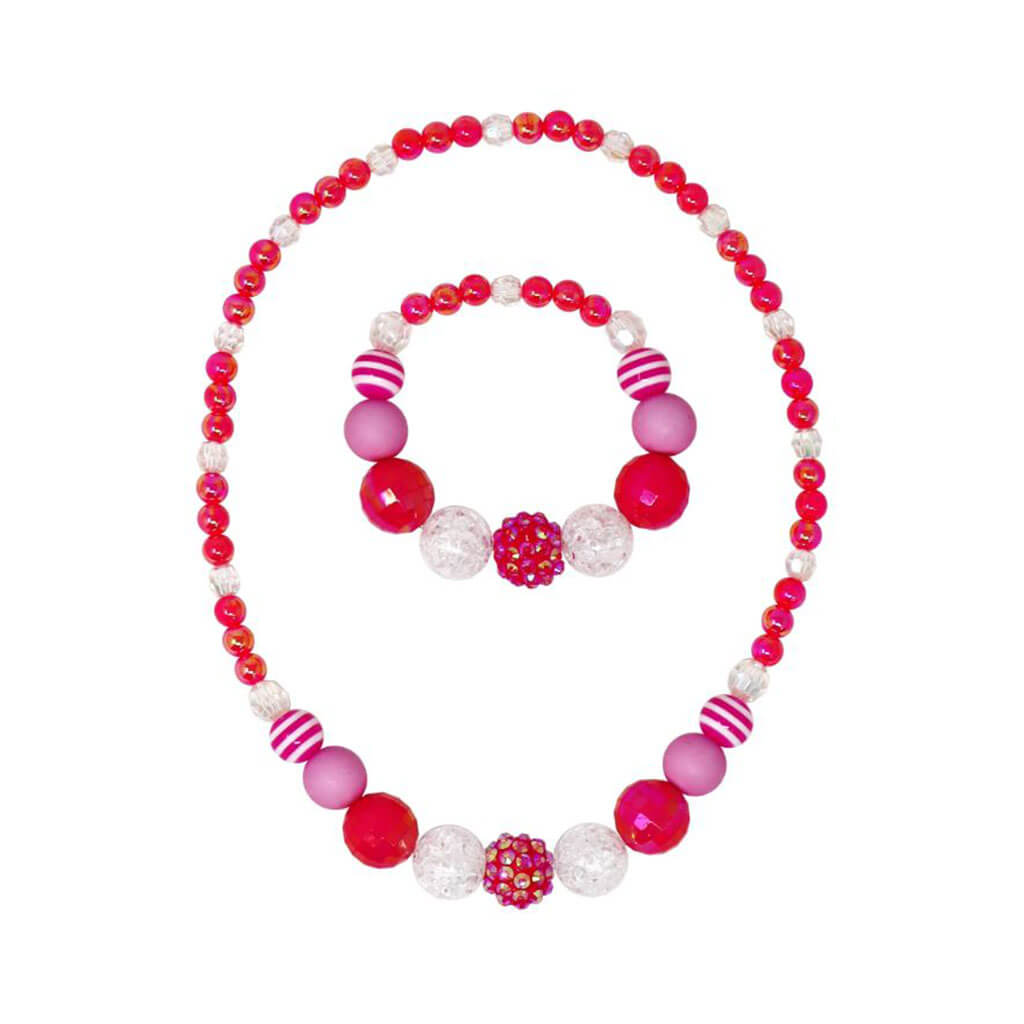 Hot Pink Raspberry Delight Stretch Necklace &amp; Bracelet Set