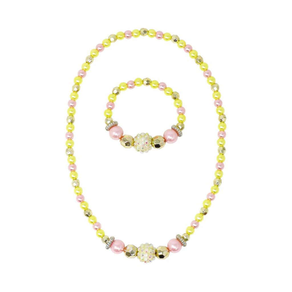 Lemon Delight Stretch Beaded Necklace &amp; Bracelet Set