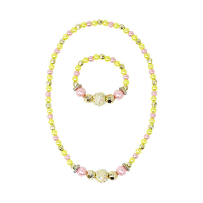 Lemon Delight Stretch Beaded Necklace & Bracelet Set