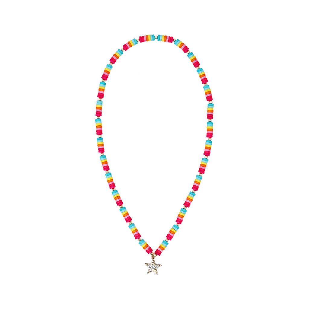 Rainbow Star Sparkle Beaded Necklace