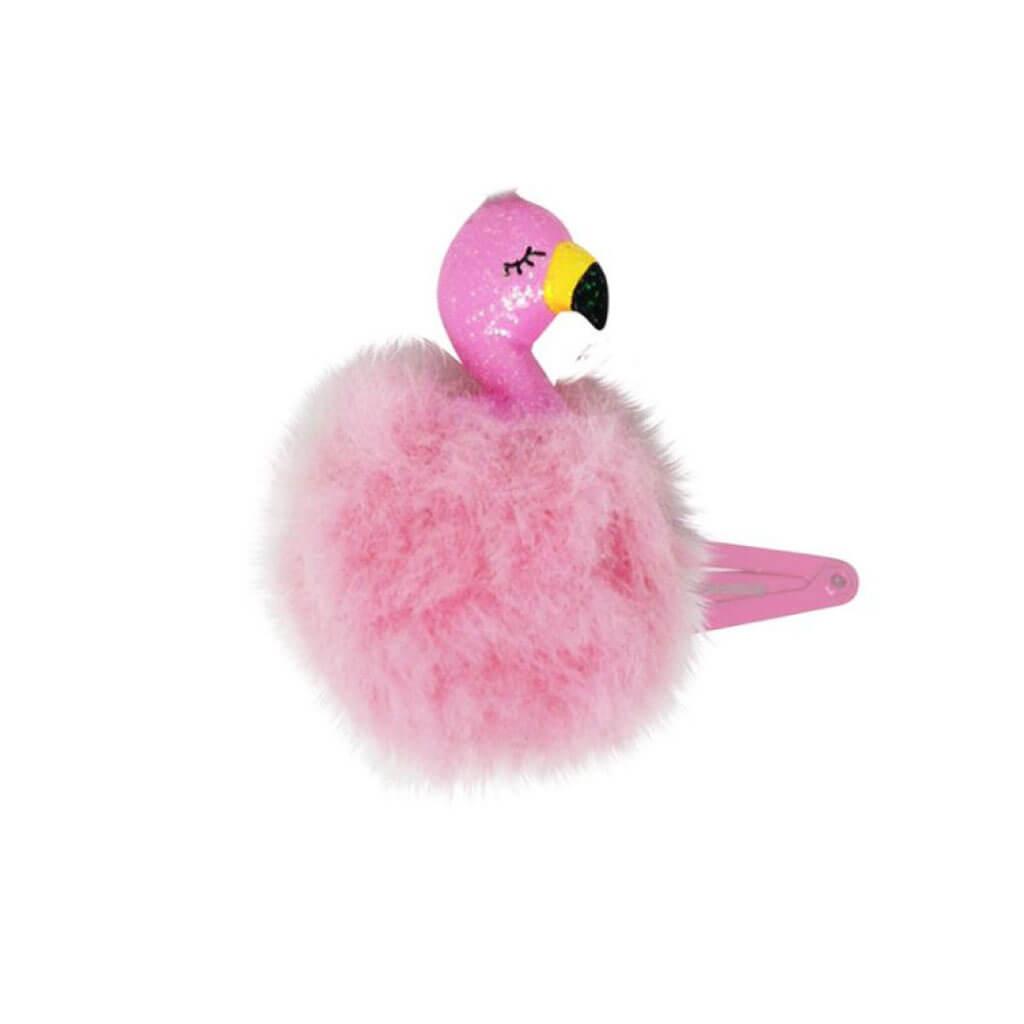 Fluffly Flamingo Hairclips - Hot Pink