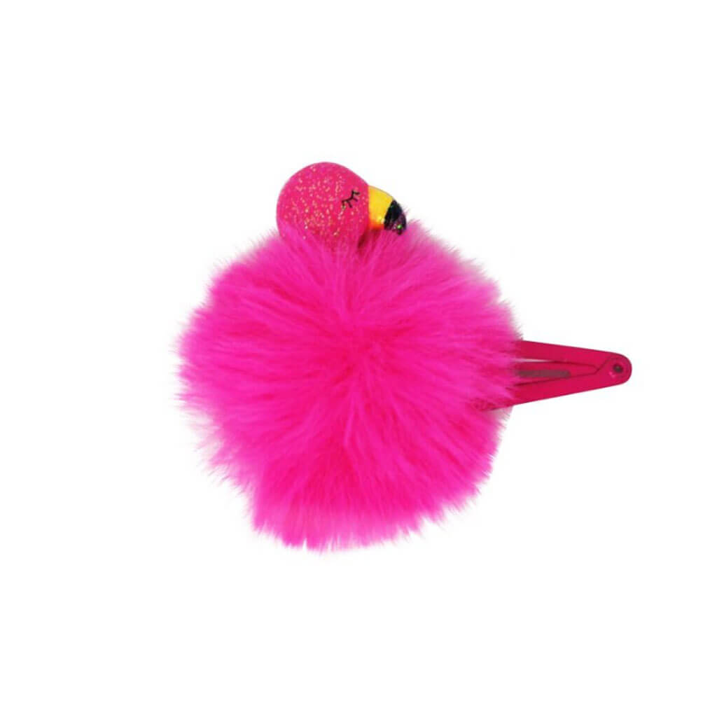 Fluffly Flamingo Hairclips - Hot Pink