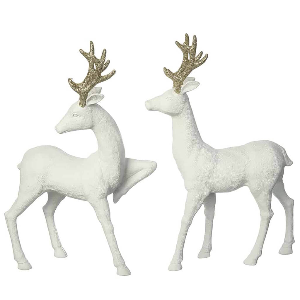 Reindeer Gold White Set of 2