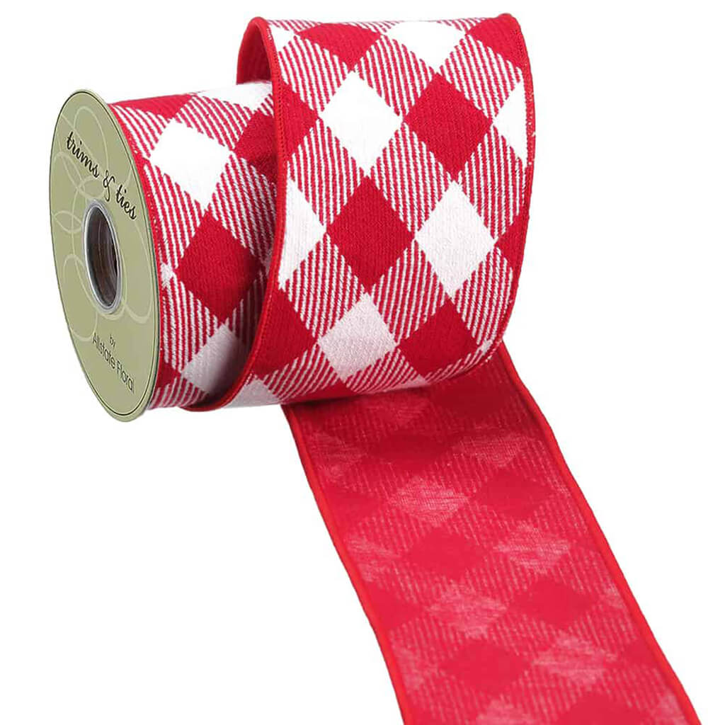 Ribbon Red/White 4in x 5yd