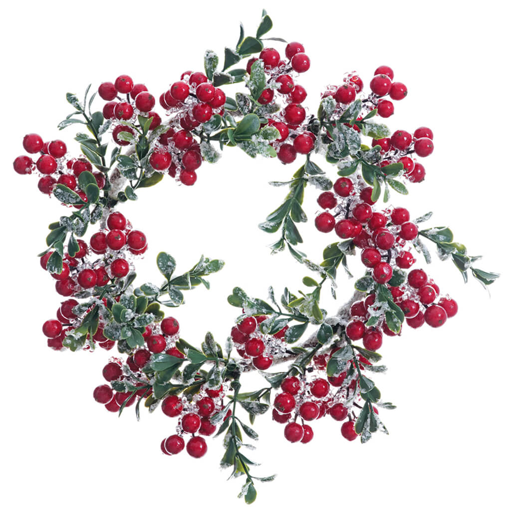 Iced Berry/Boxwood Wreath 10in