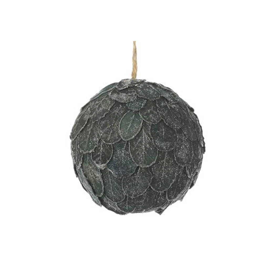 Leaf Ball Ornament Blue 4in