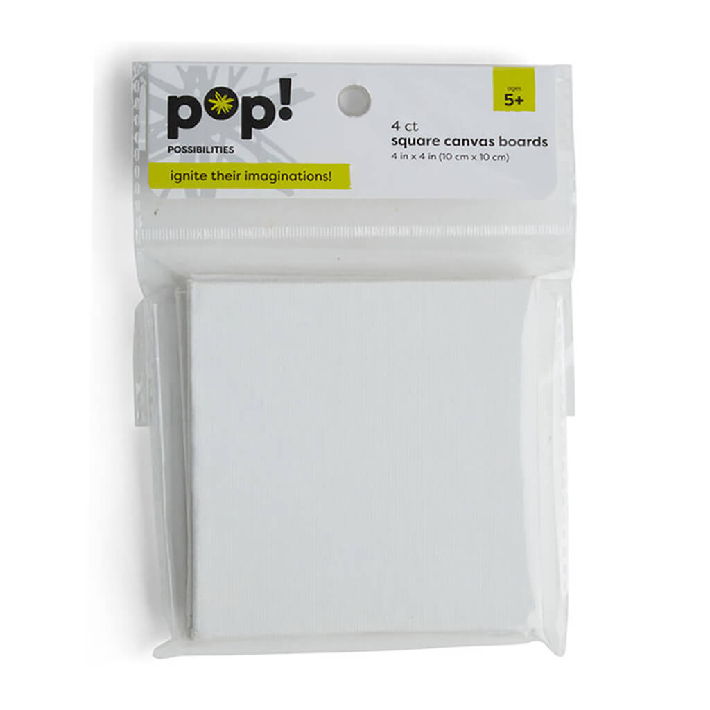 POP! Possibilities 4pk Small Square Shaped Canvas Panel Boards