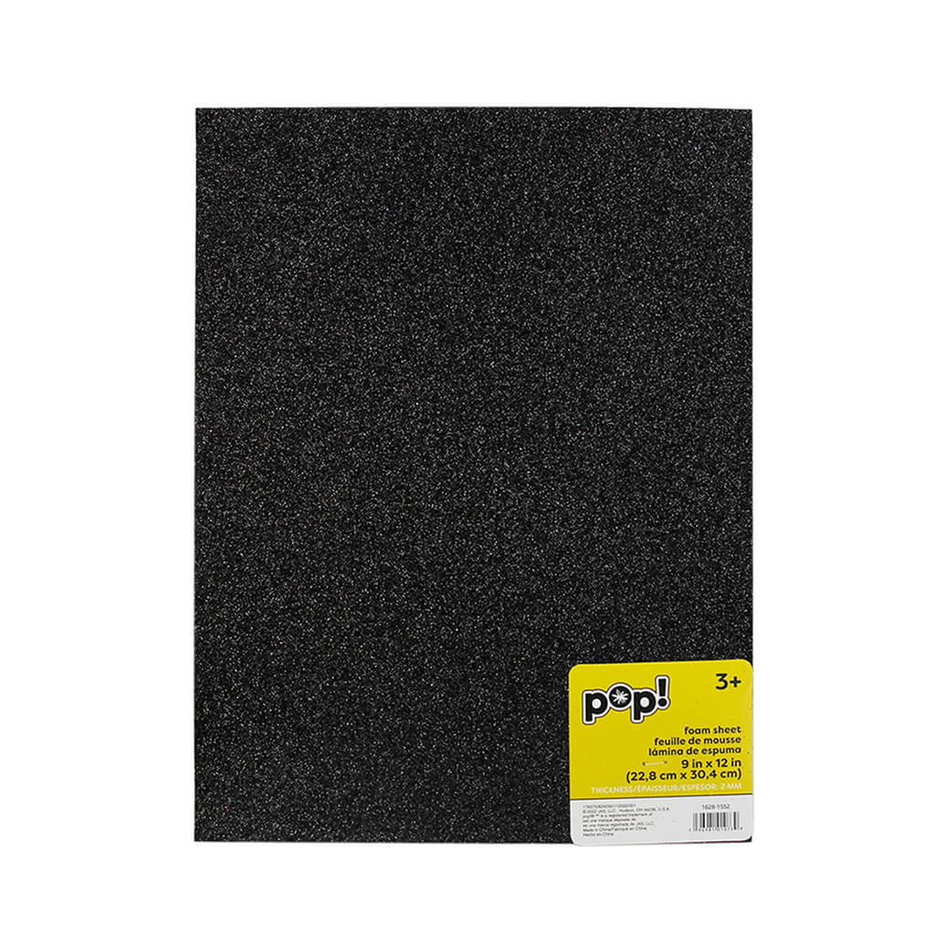 POP! Glitter Foam Sheet 2mm 9in x 12in Black