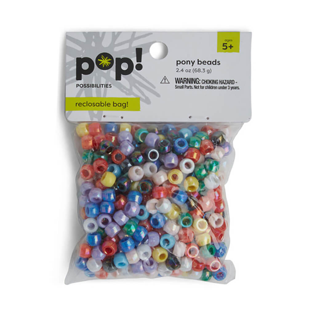 POP! Possibilities 8mm Pony Beads Iridescent