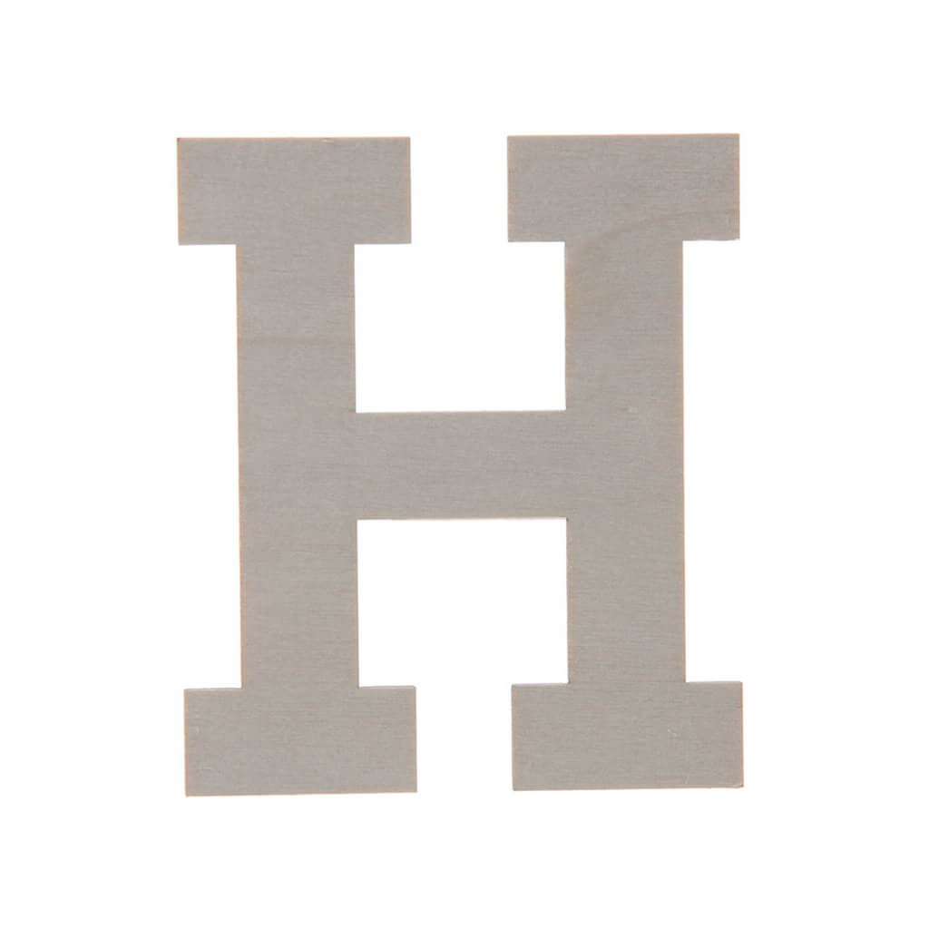 Wood Varsity Letters &amp; Numbers Uppercase H 4in