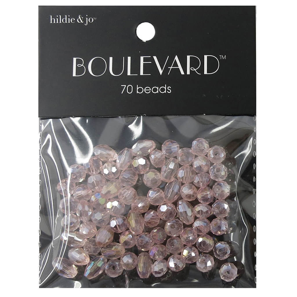 Light Pink Mixed Glass Beads 70pc