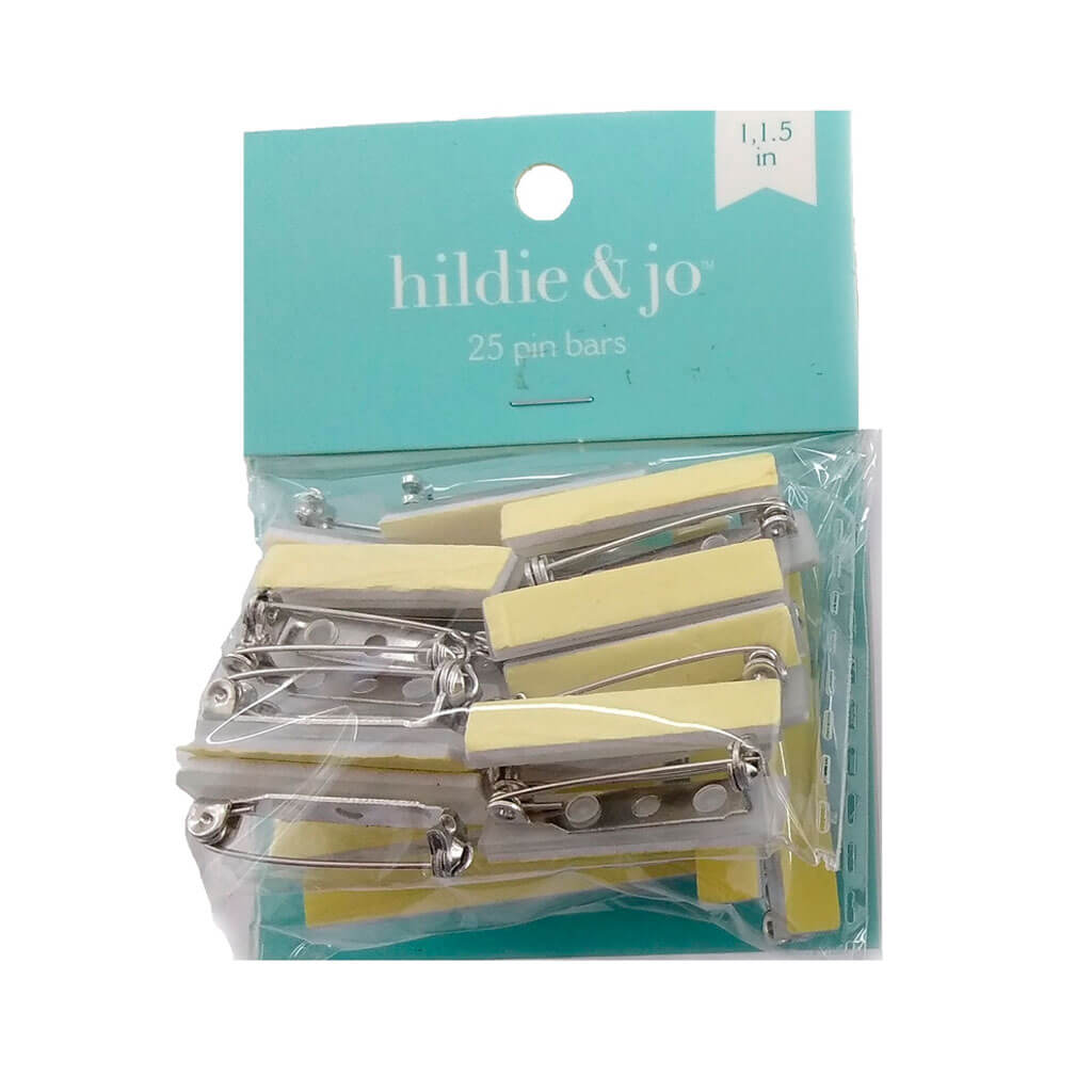 Silver Pin Bars With Adhesive Back 25ct