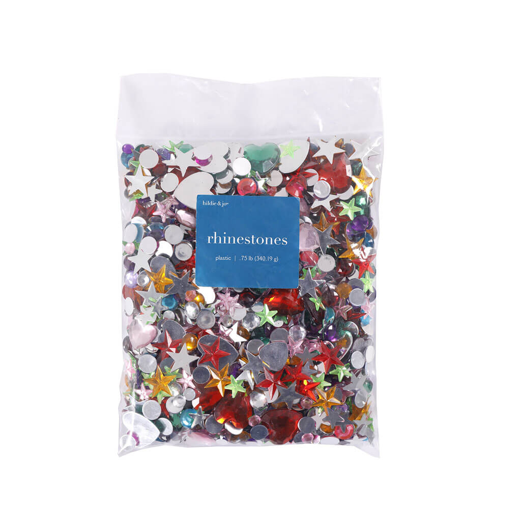 Multicolor Round &amp; Star Plastic Rhinestone 75lbs