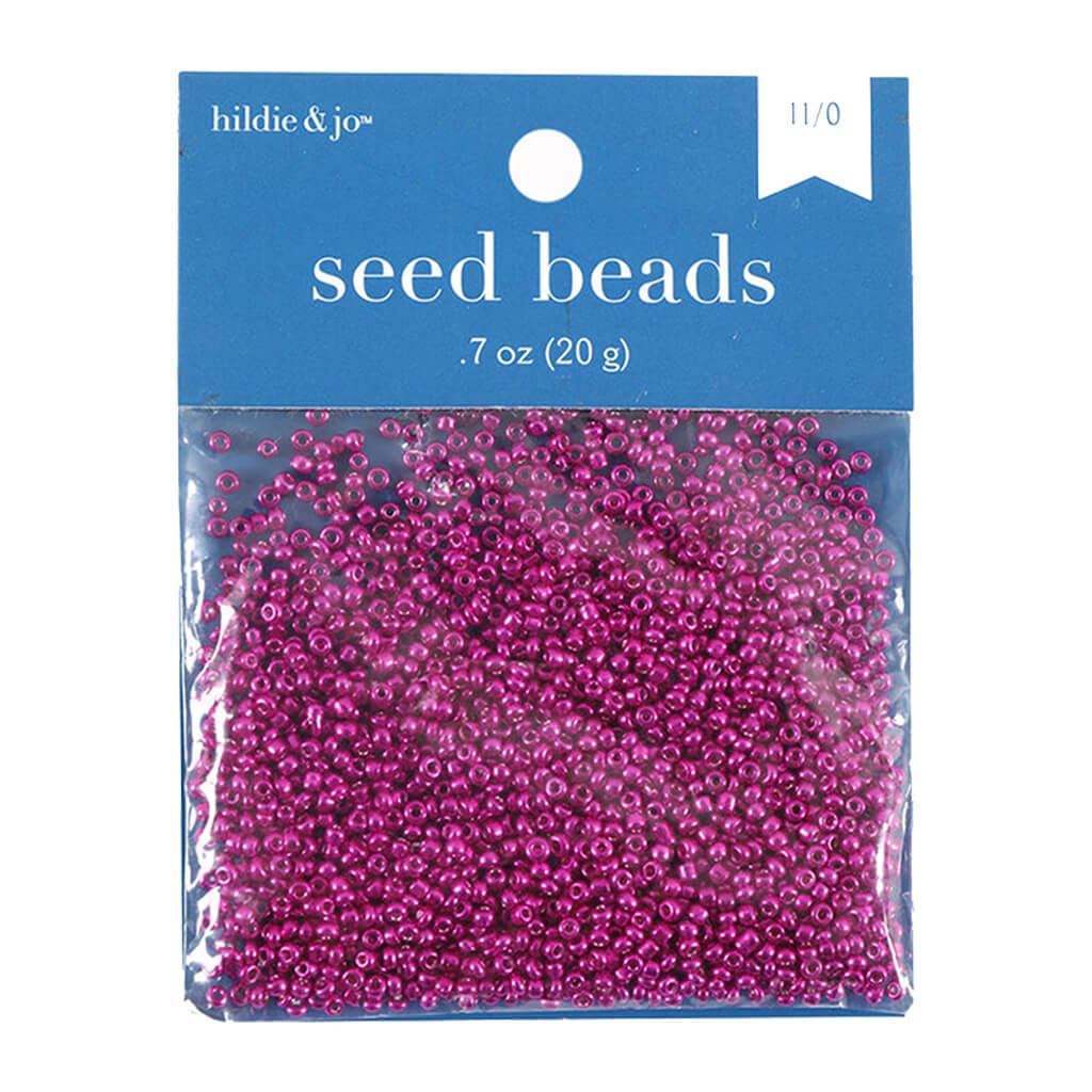 Dyed Seed Beads 20g Medium Pink