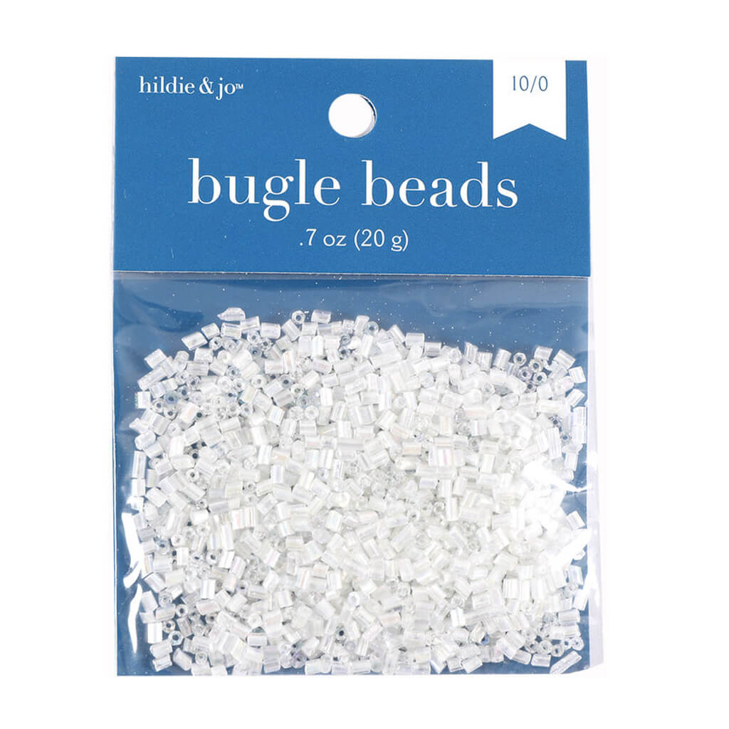 Clear Glass Bugle Seed Beads 0.7oz