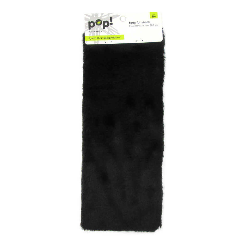 Ultra Soft Fur Black, 9in x 12in