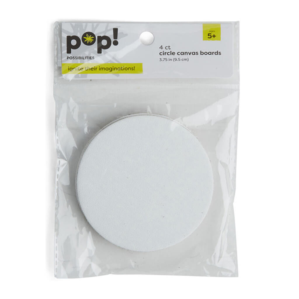 POP! Small Circle Shaped Canvas Panel Boards 4pk