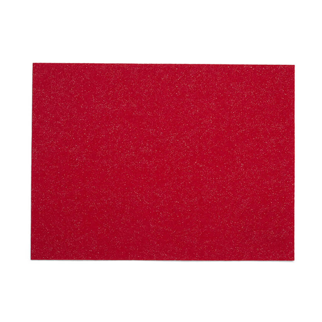 Friendly Glitter Stiffened Felt Sheet 9in x 12in, Red