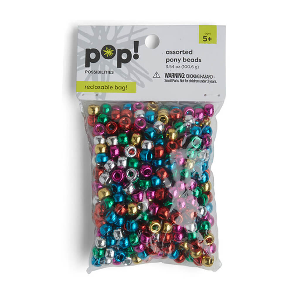 POP! Possibilities Metallic Pony Beads 9mm Multi