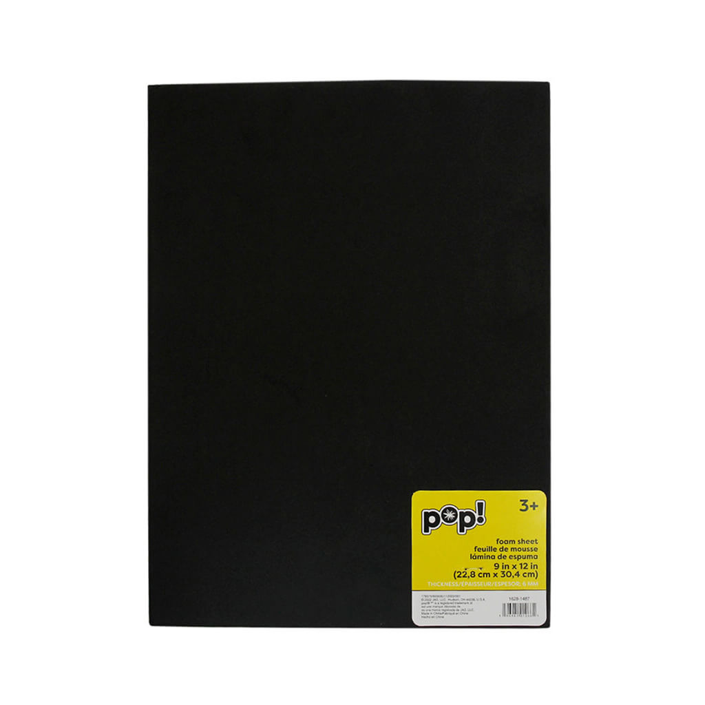 POP! Black Extra Thick Foam Sheet 9x12 6mm