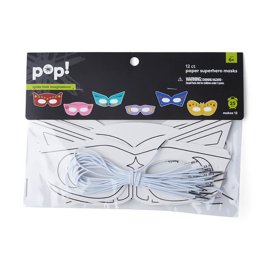 Paper Superhero Mask, 12pc