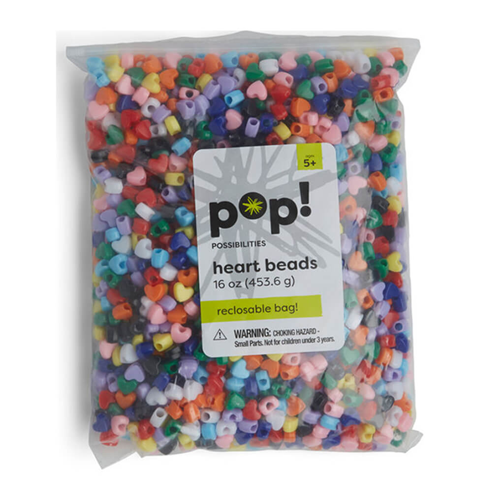 Heart Pony Beads in Value Pack, 16oz